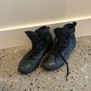 Waterproof Black Converse High-Top Sneakers/Boots